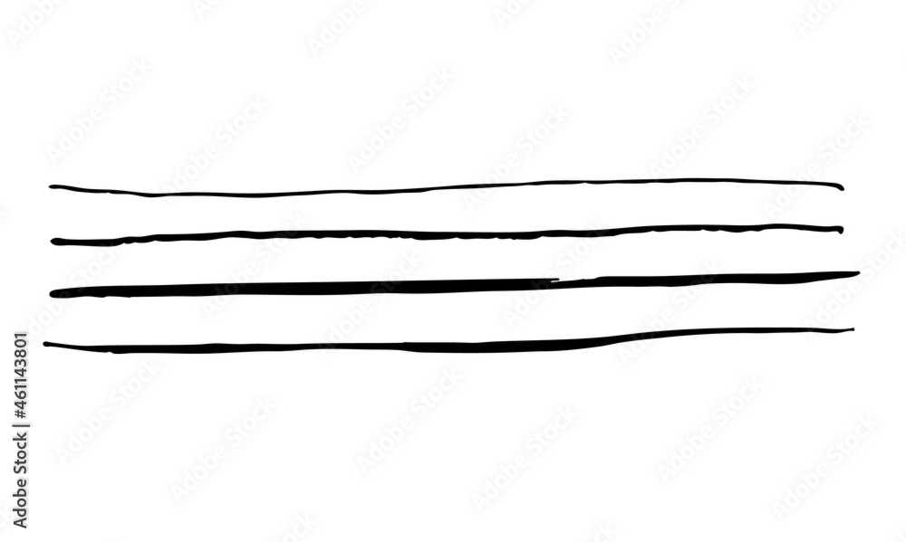 Marker lines and strokes set. Vector illustration Marker lines and strokes set. Vector illustration