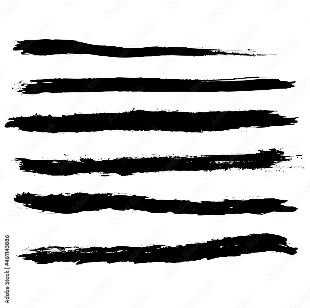 Fototapeta premium Brush lines set. Vector illustration