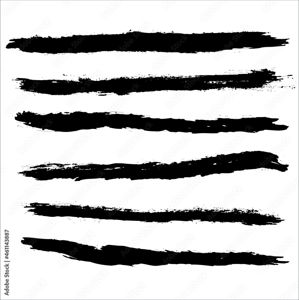 Brush lines set. Vector illustration Brush lines set. Vector illustration