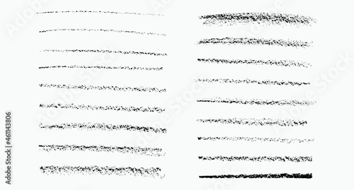 Pencil charcoal strokes set, vector logo blot design element
