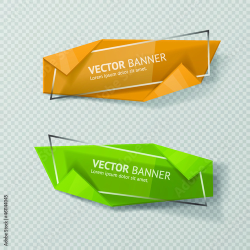 Reflecting glass banner. Gloss reflection 3d panel or clear text box banner on transparent display background vector
