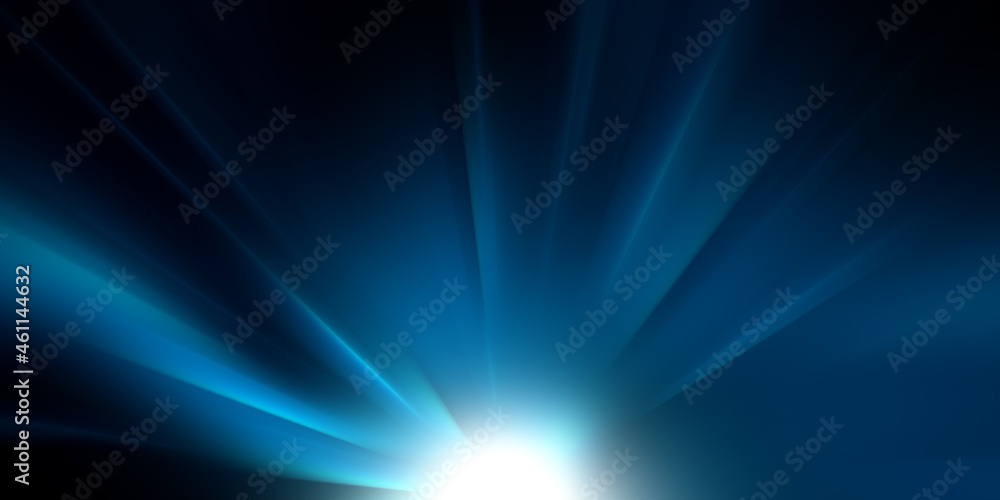 Abstract sunburst coloured in blue	