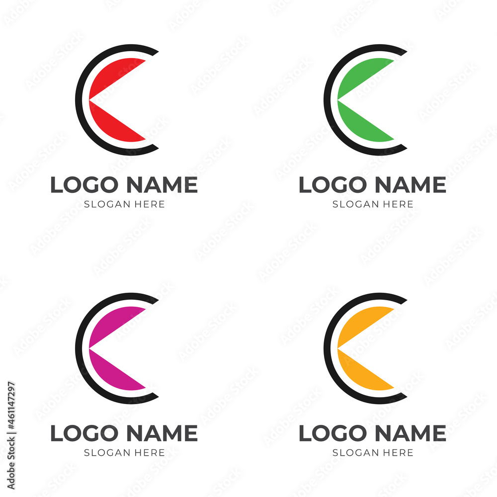 Fototapeta premium letter C logo template with flat colorful style