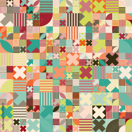 Patrón geométrico abstracto inspirado en el paso del verano al otoño