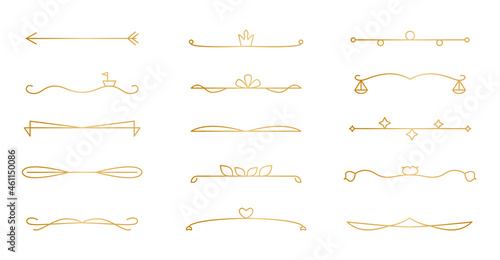 Dividers chapter, decorations and delimiters set. Frame elements with swirls, text separators, other shapes. For wedding invite, document, certificate, menu, line and wave isolated on white background