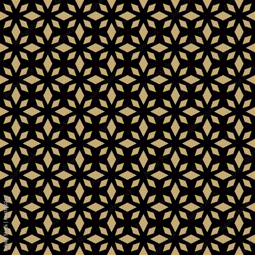 Geometric royal seamless pattern. Rhombus texture, elegant floral lattice, mesh, diamonds. Luxury traditional modern background. Black and gold vector ornament, repeat tiles, modern design Geometric royal seamless pattern. Rhombus texture, elegant floral lattice, mesh, diamonds. Luxury traditional modern background. Black and gold vector ornament, repeat tiles, modern design