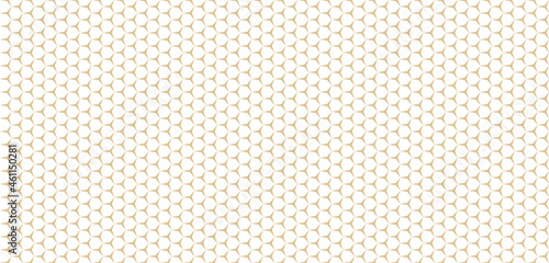 Vector minimalist geo pattern. Hexagonal grid background. Seamless texture with luxury gold formed shapes. Abstract ornament used for design wallpaper, paper, covers, print, business card photo