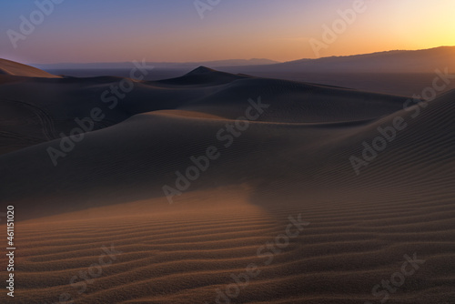 Fototapeta Naklejka Na Ścianę i Meble -  view from Nature and landscapes of dasht e lut or sahara desert at sunset. Middle East desert