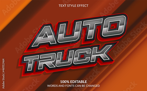 Editable text effect Auto truck text style