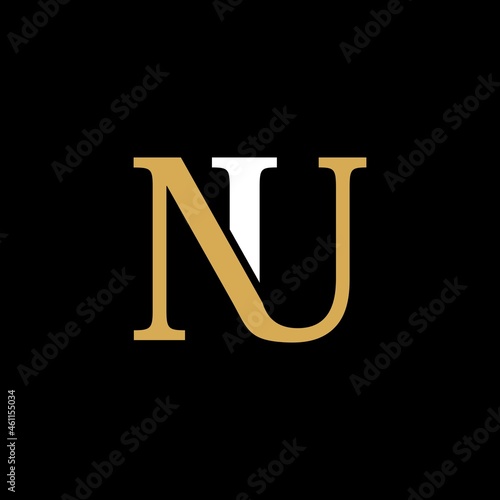 NU Letter Logo Design. Creative Modern Alphabet letters monogram icon