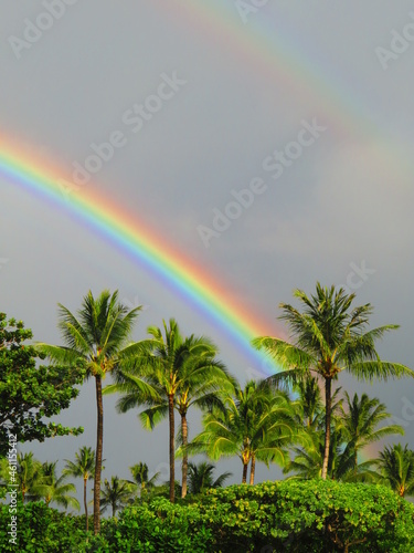 Beautiful sunset in Hawaii by ocean