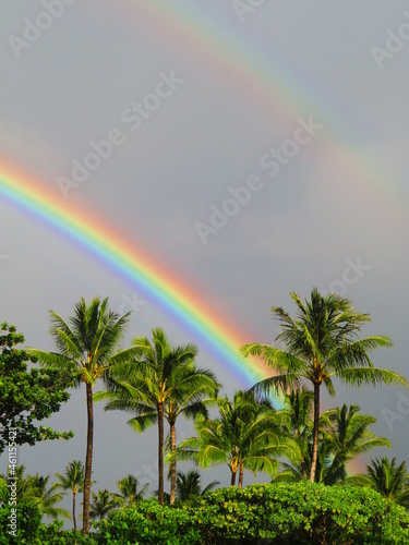 Beautiful sunset in Hawaii by ocean