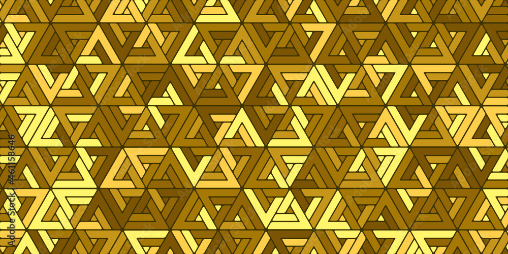 Abstract geometric pattern with stripes triangle. Polygonal shape and golden luxury background design modern Abstract geometric pattern with stripes triangle. Polygonal shape and golden luxury background design modern