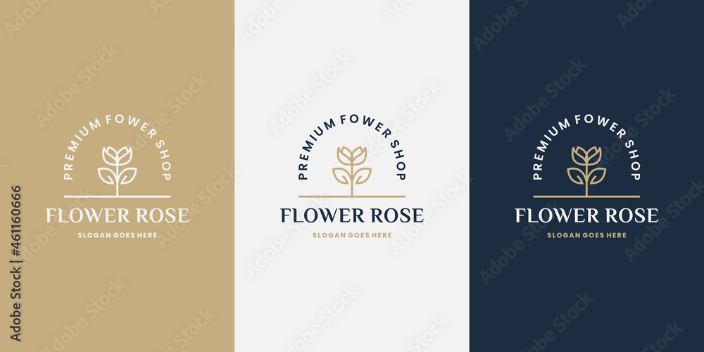 flower rose shop logo design retro for florist flower rose shop logo design retro for florist