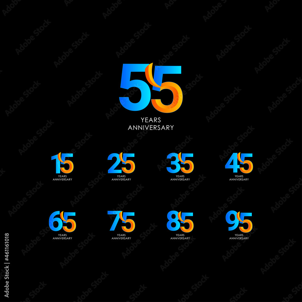 Fototapeta premium 55 Years Anniversary Celebration Vector Template Design Illustration