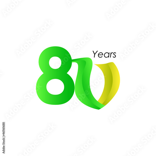 80 Years Anniversary Celebration Vector Template Design Illustration