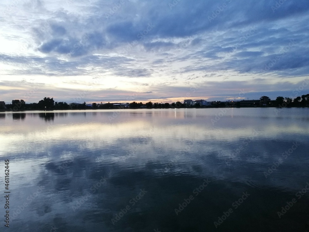 Fototapeta premium sunset on the river