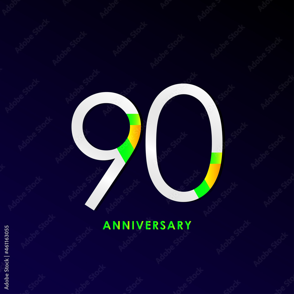 90 Years Anniversary Celebration Vector Template Design Illustration 90 Years Anniversary Celebration Vector Template Design Illustration