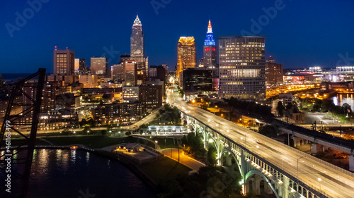 Downtown at Night - Cleveland  Ohio
