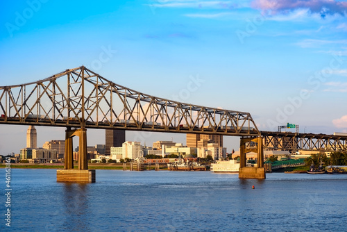 Fototapeta Naklejka Na Ścianę i Meble -  Panorama of Baton Rouge, capital of Louisiana, USA. View from Mississippi