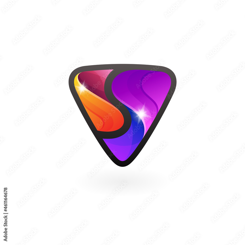 V logo and triangle design combination, 3d colorful style V logo and triangle design combination, 3d colorful style