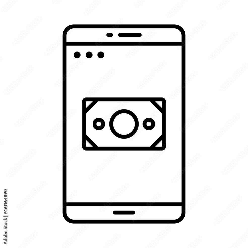 money payment application line icon vector design, editable stroke line icon money payment application line icon vector design, editable stroke line icon