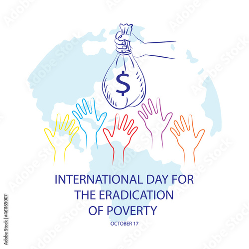 International day for the eradication of poverty poster concept. October 17.