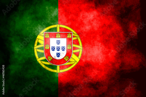 Closeup of grunge Portuguese flag