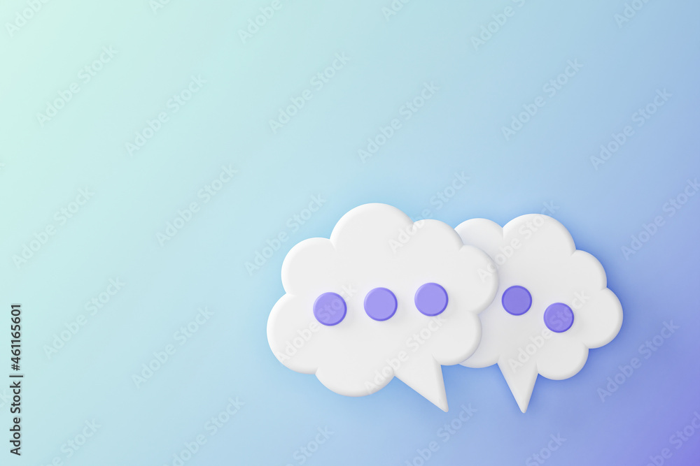 白い雲の形をした吹き出し 3dレンダリング イラストレーション Stock イラスト Adobe Stock