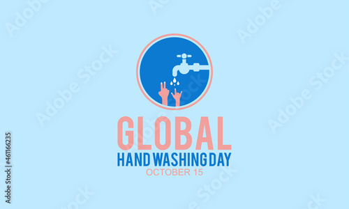 Global handwashing day banner design with white background. Vector template