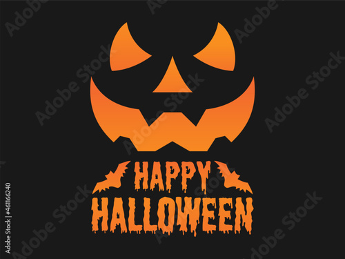 Happy Halloween pumpkin face banner design vector template