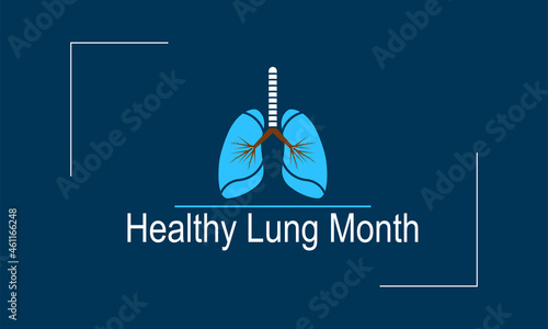 Healthy lung month banner design with white background. Vector template