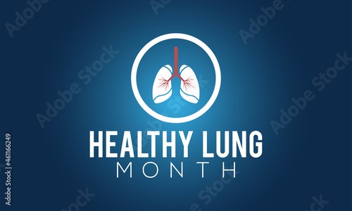 Healthy lung month banner design with white background. Vector template