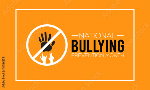 National bullying prevention month banner design with white background. Vector template