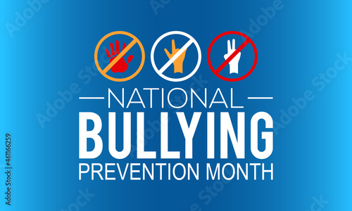 National bullying prevention month banner design with white background. Vector template
