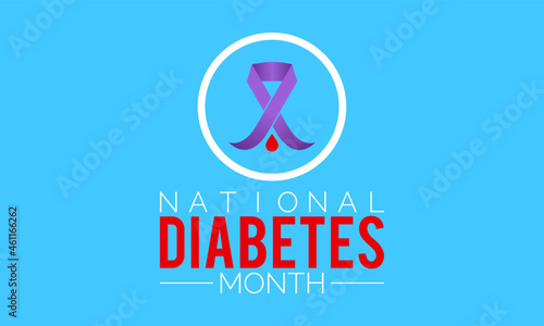 National diabetes month banner design in white background. Vector template