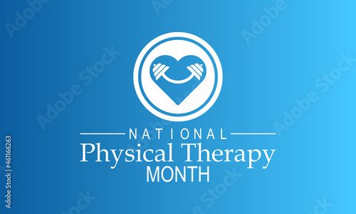 National physical therapy month banner design with white background. Vector template