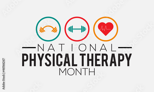 National physical therapy month banner design with white background. Vector template