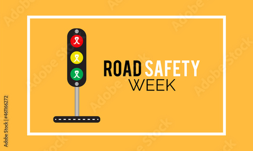 Global road safety week banner design in white background. Vector template