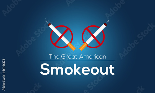The great american smokeout banner design in white background. Vector template