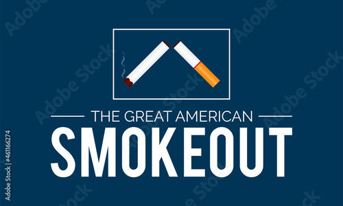 The great american smokeout banner design in white background. Vector template photo