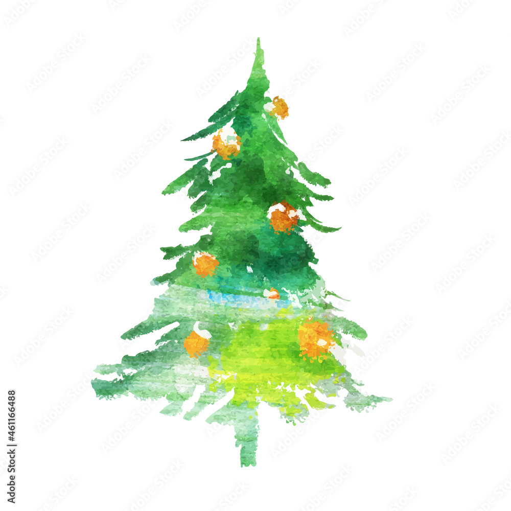 Fototapeta premium クリスマスツリー 水彩 イラスト