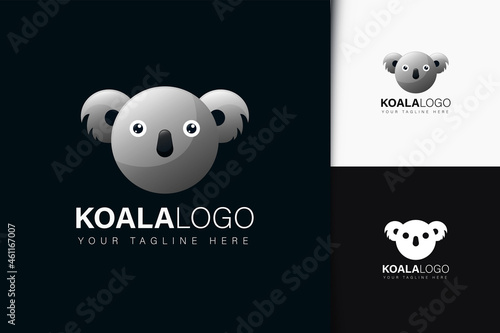 Photography Koala logo design with gradient