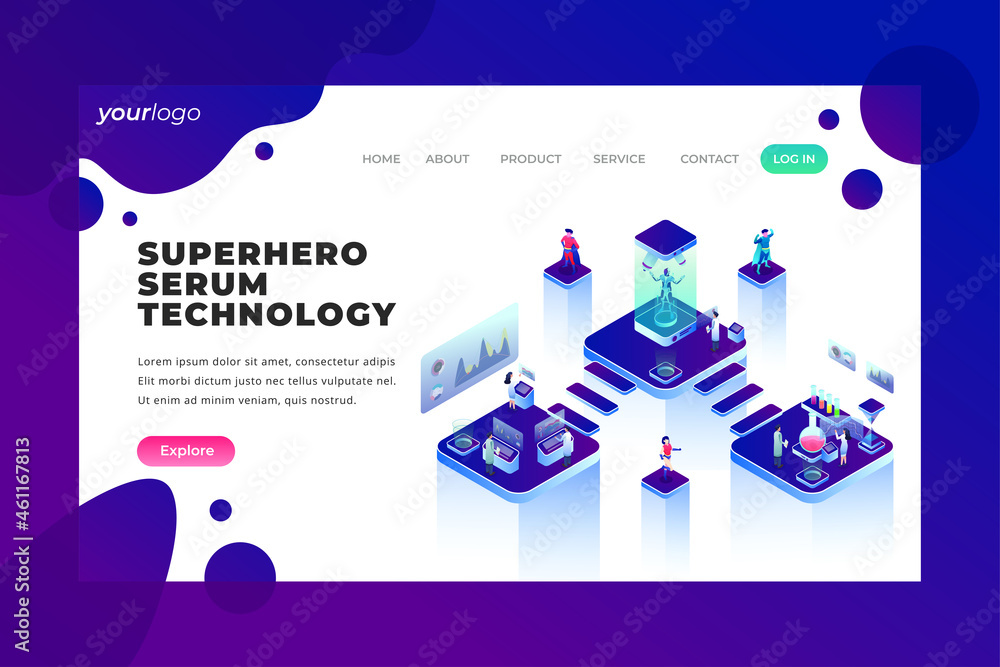 Superhero Serum Technology - Vector Landing Page