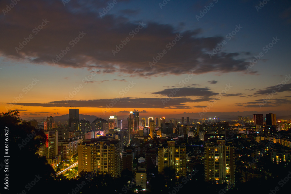 Fototapeta premium Panoramic skyline of Quanzhou, China.
