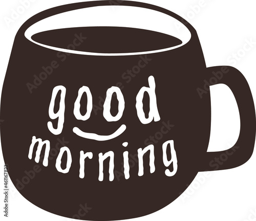 Good morning t-shirt design with cup of coffee
