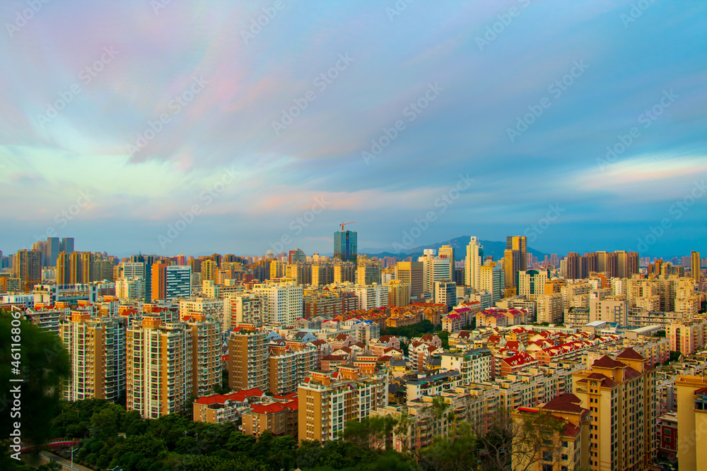 Panoramic skyline of Quanzhou, China.