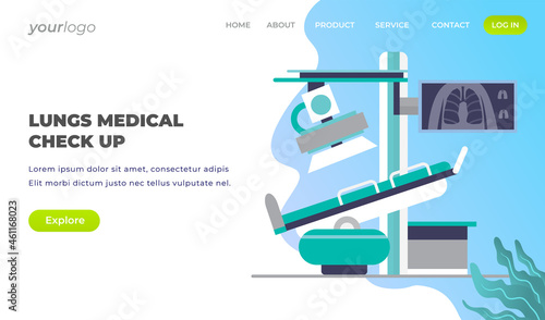 Lungs Medical Check Up - Vector Landing Page