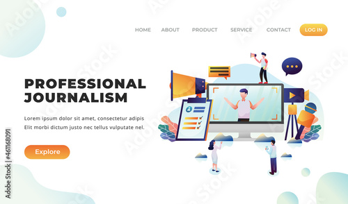 Professional Journalism - Vector Landing Page
