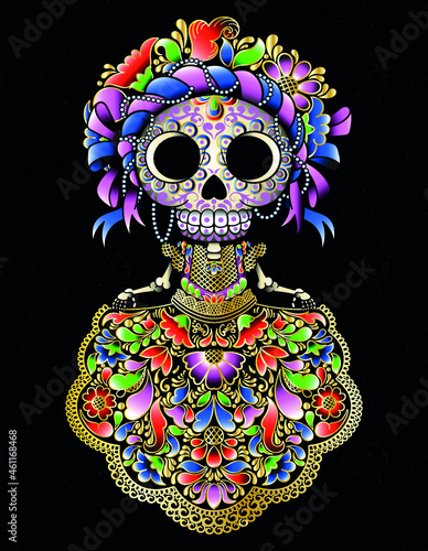 mexican skull doll